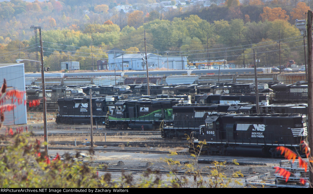 EX NS 4610 now a Rebuilt GP59E 4663 Sits at Altoona